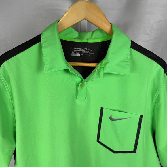 Nike Golf Tour Performance Dri-Fit Short Sleeve Golf Polo Green Men's Si… - Picture 3 of 7